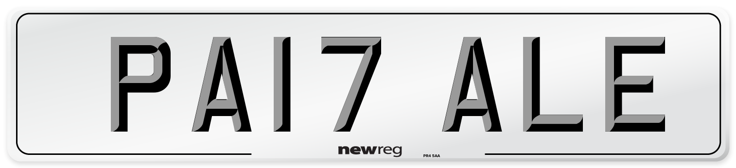 PA17 ALE Number Plate from New Reg